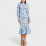 Freya – Vestido Midi Elegante de Encaje Floral