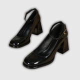 Celeste | Zapatos de tacón con tira de patente