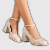 Celeste | Zapatos de tacón con tira de patente