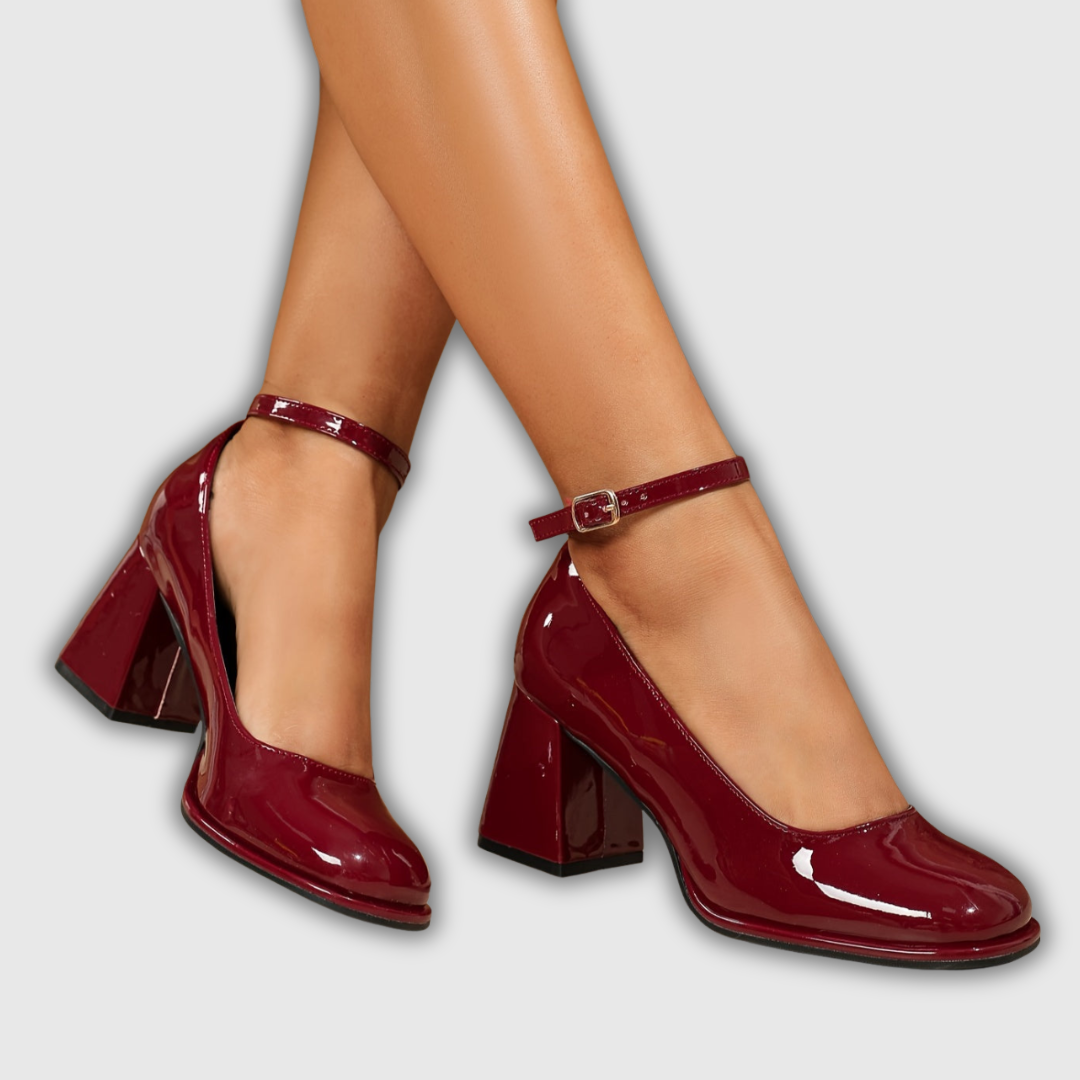Celeste | Zapatos de tacón con tira de patente