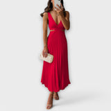 Nadia - Vestido de Verano con Abertura en la Espalda y Detalle Fruncido