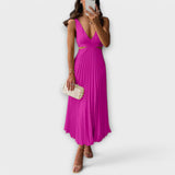 Nadia - Vestido de Verano con Abertura en la Espalda y Detalle Fruncido