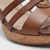 Carla™ | Tacones Ortopédicos de Cuero con Tiras y Tacón de Corcho