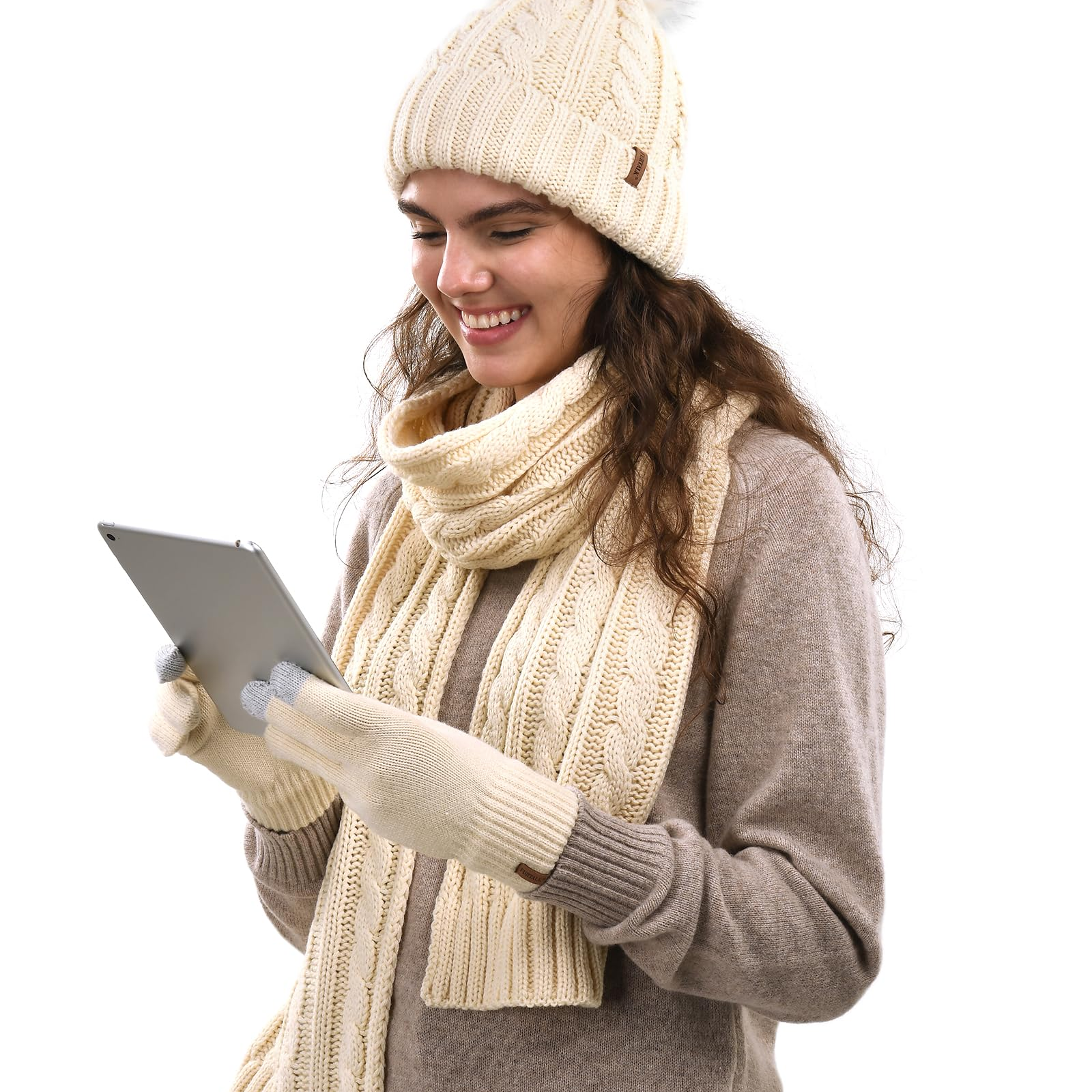 Conjunto Chic de Invierno: Gorro, Bufanda y Guantes