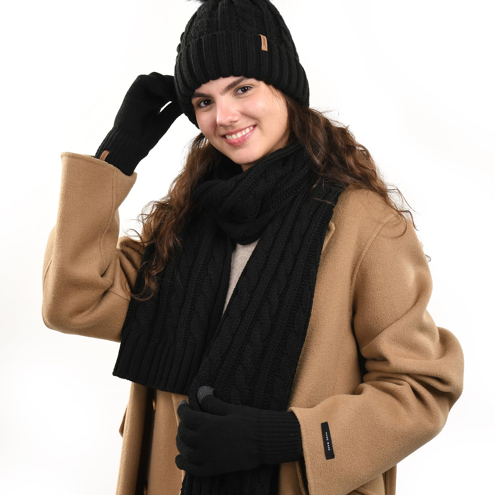 Conjunto Chic de Invierno: Gorro, Bufanda y Guantes