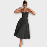 Gesine - Vestido Midi Corsé Sin Mangas