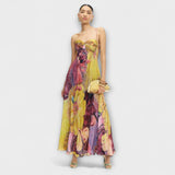 Kiara - Maxi Vestido con Estampado Ikat Vibrante