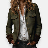 Geraldine – Chaqueta de tweed con detalles de terciopelo
