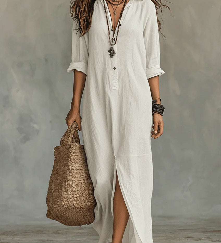 SAULE | Vestido maxi increíblemente favorecedor para una versatilidad diaria