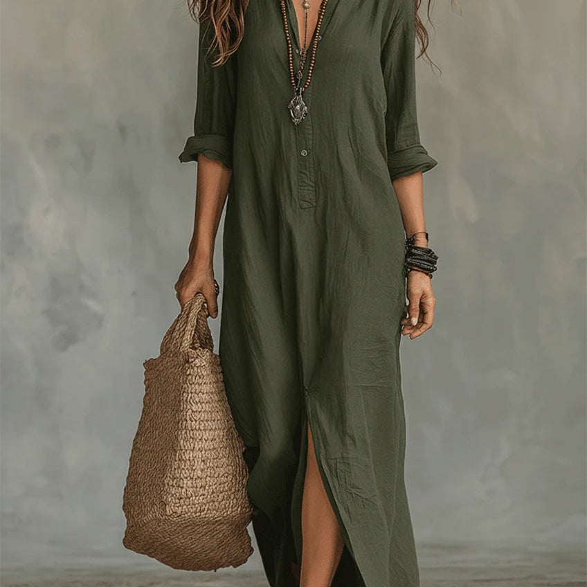 SAULE | Effortlessly Flattering Maxi Dress for Everyday Versatility