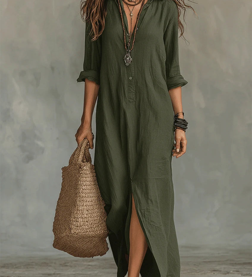 SAULE | Vestido maxi increíblemente favorecedor para una versatilidad diaria