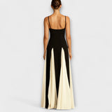 Ember - Elegancia clásica: Vestido maxi con paneles de tul y corte A