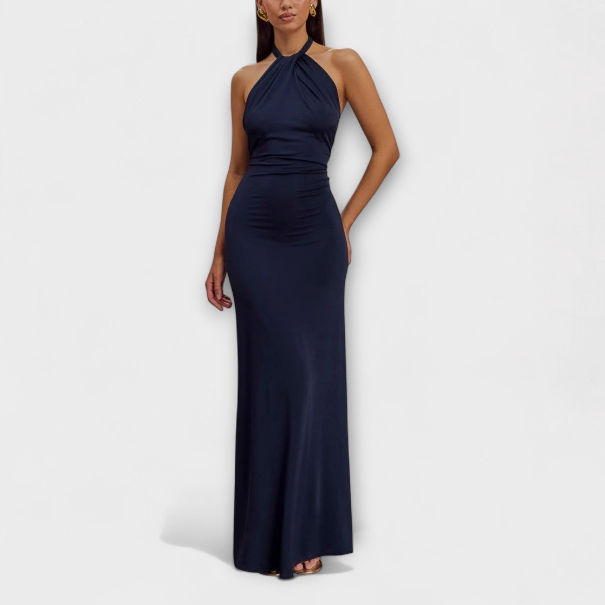 Lagoon - Vestido largo halter con caída