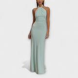 Lagoon - Vestido largo halter con caída