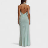 Lagoon - Vestido largo halter con caída