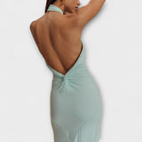 Lagoon - Vestido largo halter con caída