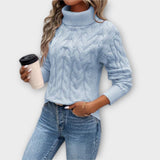 Amelia – Elegante jersey de punto con cuello vuelto