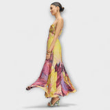 Kiara - Maxi Vestido con Estampado Ikat Vibrante