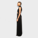 Kristen - Maxivestido con pliegues y abertura en forma de ojal