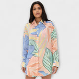 Mary - Conjunto corto de Playa Boyfriend con estampado de hojas tropicales
