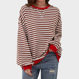 Alma | Sudadera casual de manga larga con cuello redondo y estampado de rayas