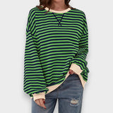 Alma | Sudadera casual de manga larga con cuello redondo y estampado de rayas