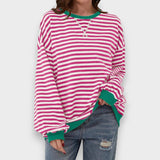 Alma | Sudadera casual de manga larga con cuello redondo y estampado de rayas