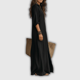 Soline | Vestido maxi abotonado relaxed con efecto lino
