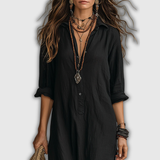 Soline | Vestido maxi abotonado relaxed con efecto lino