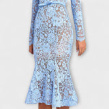 Freya – Vestido Midi Elegante de Encaje Floral