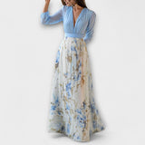 Harper - Vestido largo floral brillante