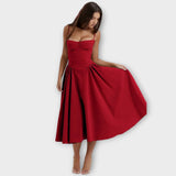 Gesine - Vestido Midi Corsé Sin Mangas