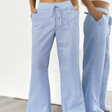 Alina™ | Elegantes pantalones a rayas con bolsillos