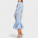 Freya – Vestido Midi Elegante de Encaje Floral