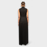 Kristen - Maxivestido con pliegues y abertura en forma de ojal