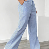 Alina™ | Elegantes pantalones a rayas con bolsillos