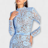 Freya – Vestido Midi Elegante de Encaje Floral