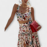 Heather - Conjunto de Falda de Dos Piezas con Estilo