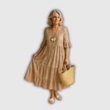 Vestido midi de manga corta Zerelle
