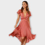 Margret - Elegante vestido midi con cuello en V