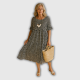 Vestido midi de manga corta Zerelle