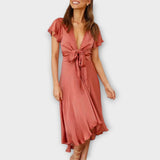 Margret - Elegante vestido midi con cuello en V