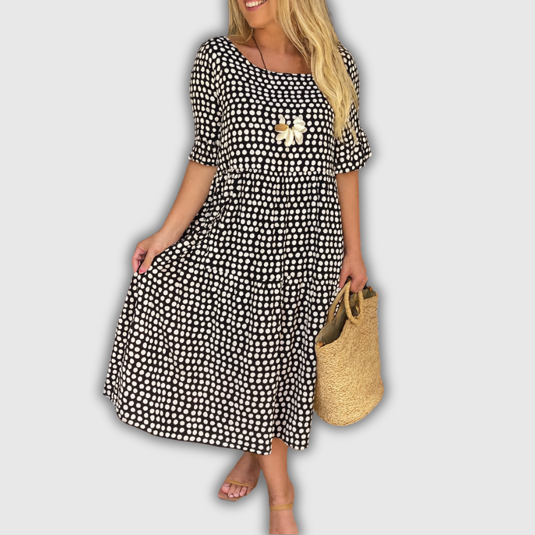 Vestido midi de manga corta Zerelle