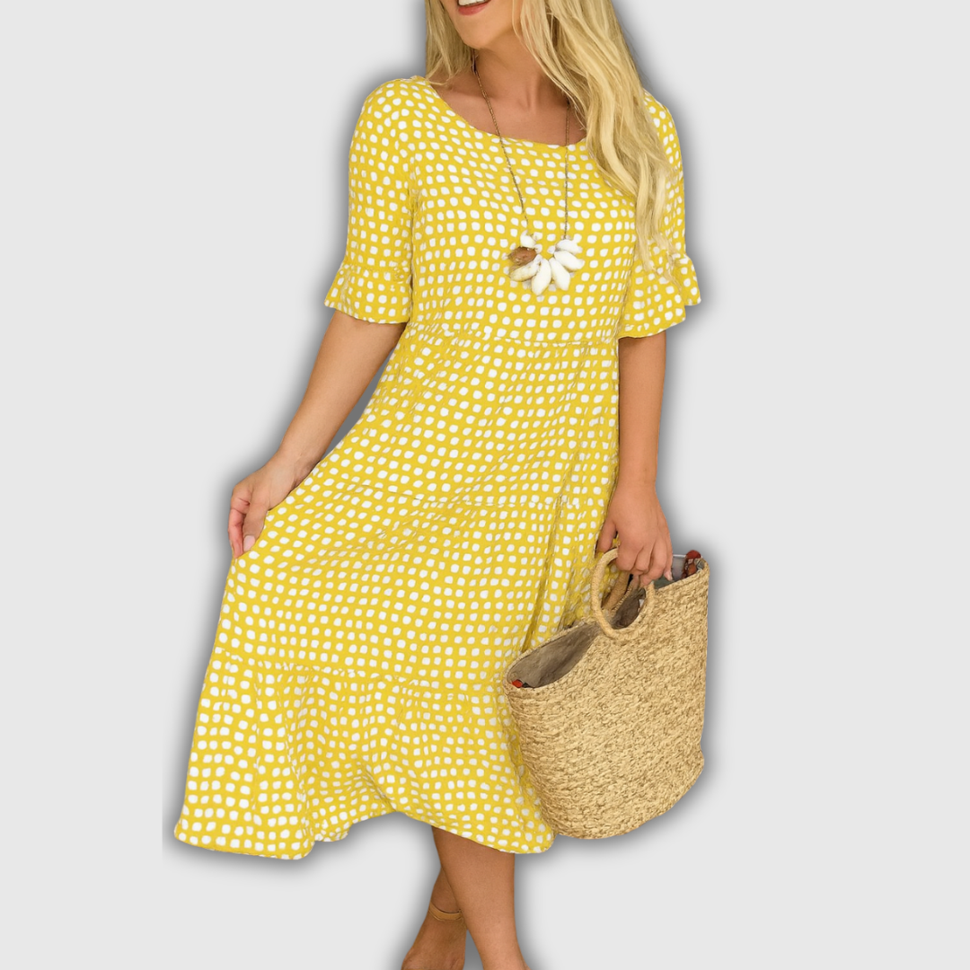 Vestido midi de manga corta Zerelle