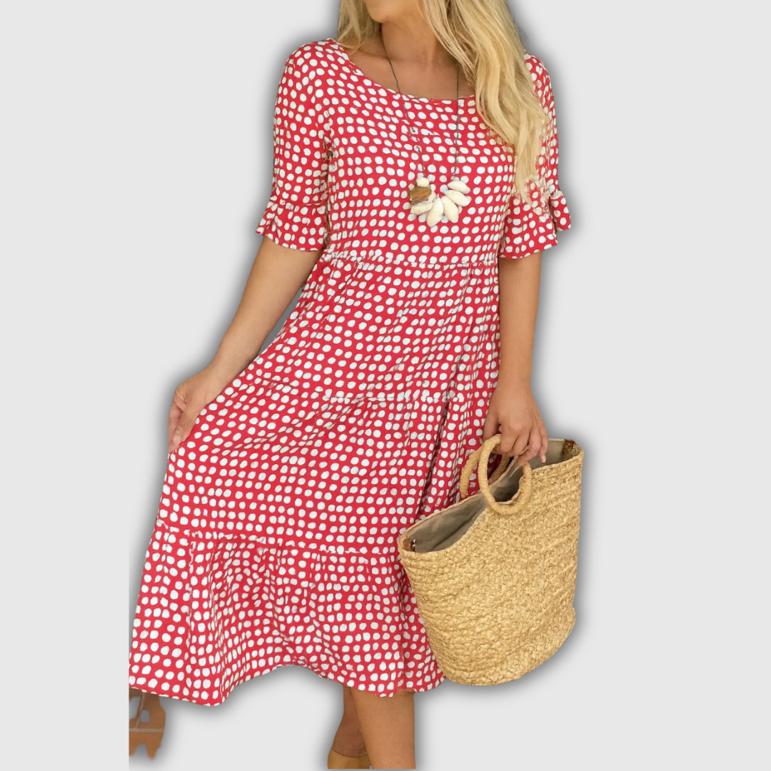 Vestido midi de manga corta Zerelle