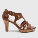 Carla™ | Tacones Ortopédicos de Cuero con Tiras y Tacón de Corcho