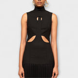 Kristen - Maxivestido con pliegues y abertura en forma de ojal