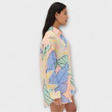 Mary - Conjunto corto de Playa Boyfriend con estampado de hojas tropicales