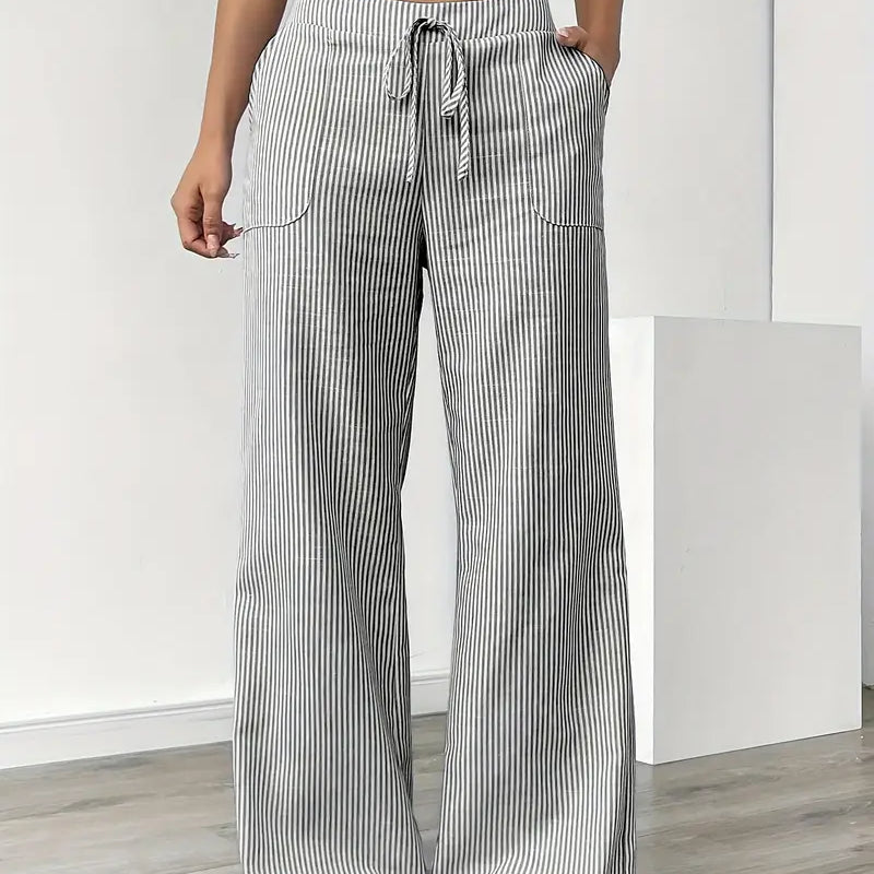 Alina™ | Pantalón Elegante de Rayas con Bolsas