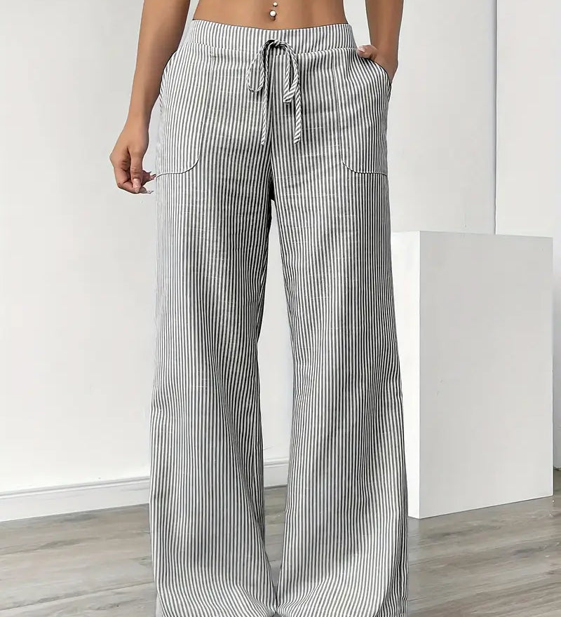 Alina™ | Elegantes pantalones a rayas con bolsillos